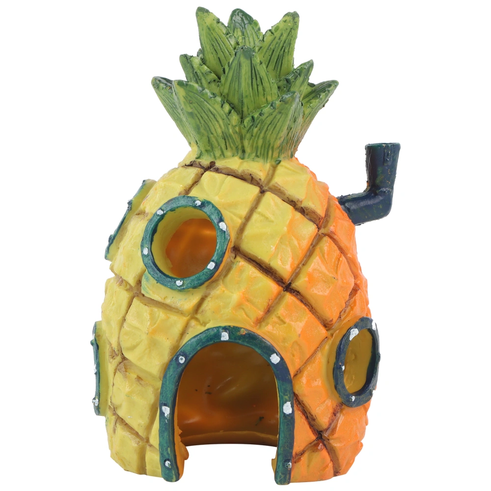 Simulation Resin Pineapple House Fish Tank Aquarium Ornaments Decor