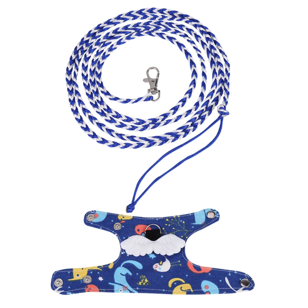 Small Pet Squirrel Harness Cartoon Vest Clothes with Lead Leash (Dark Blue)