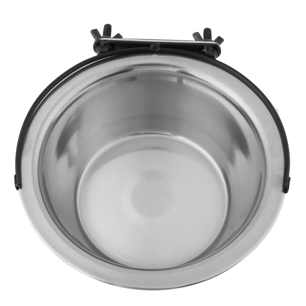 Dog Bowl Diner Dish Stainless Steel Hanging Medium Small Pet Puppy Cat Food Water Feeder L