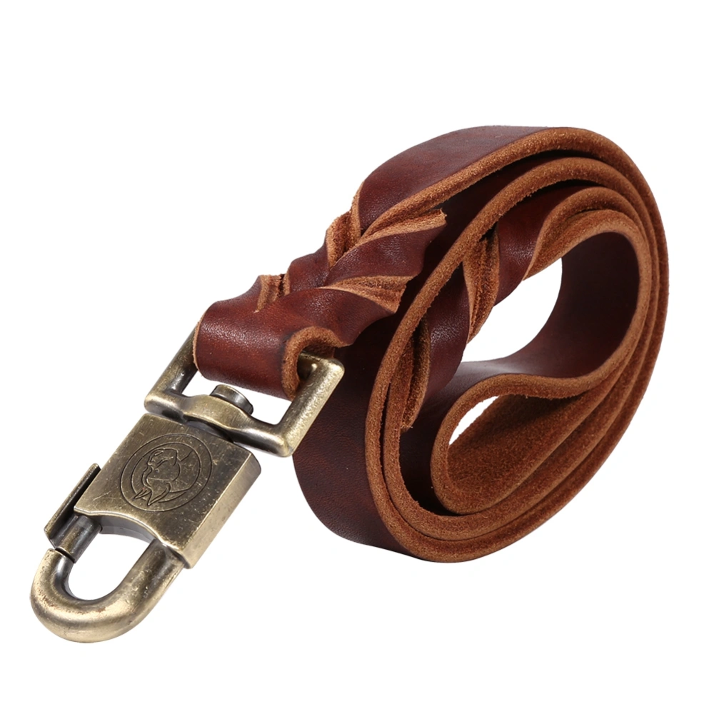 1pc Soft Leather Dog Collar & Leash in Braided Pet Chain (2.5 x 90cm)