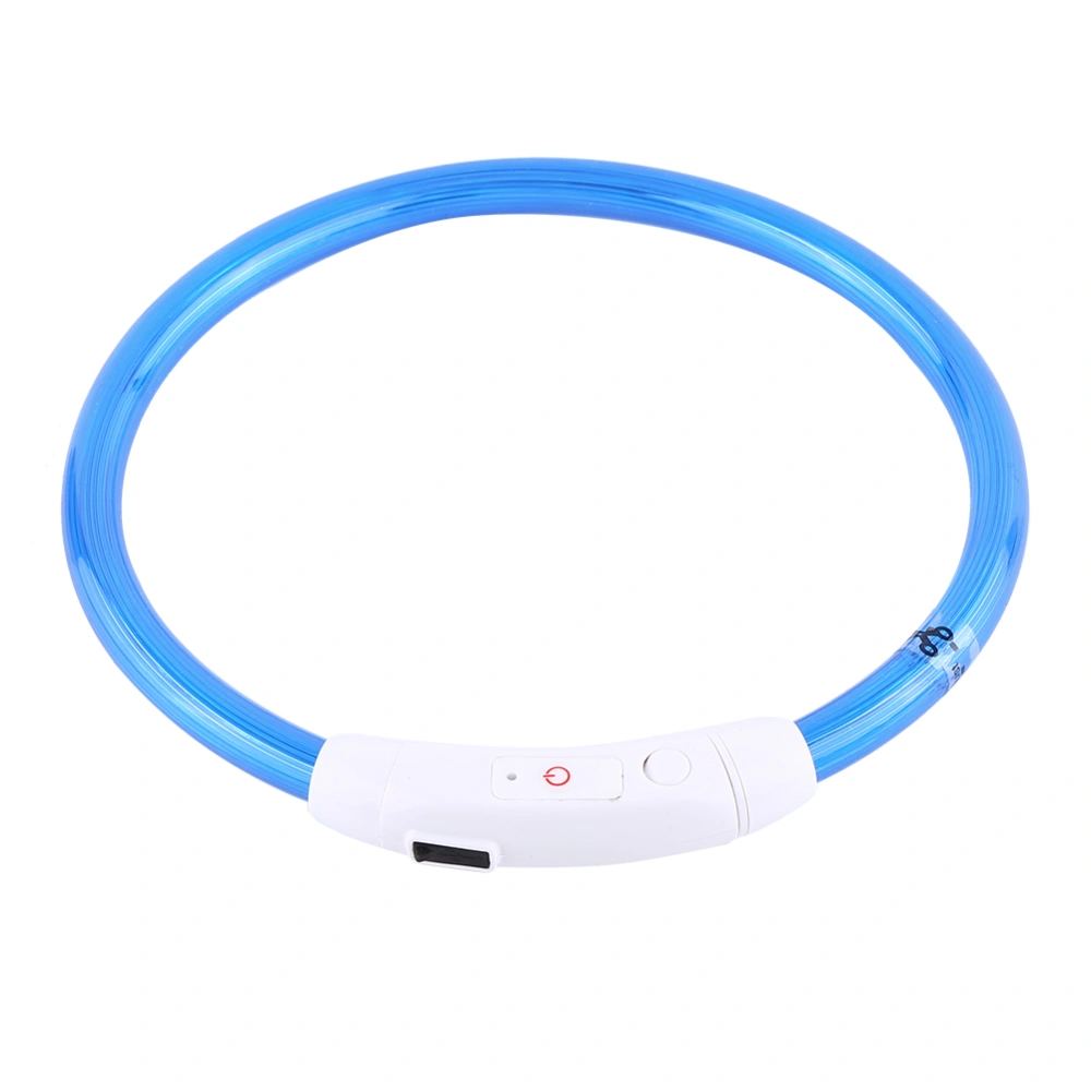 50cm Rechargeable Led Tube Flashing Light Safety Pet Dog Collar Pet Supplies with USB(Blue)