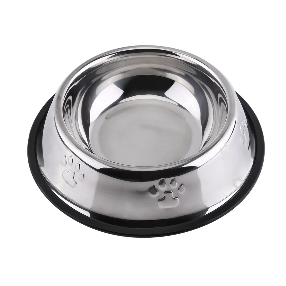 Anti Slip Botom Dog Puppy Pet Cat Food Water Bowl Dish Feeder Feeding Dish(21.5cm)