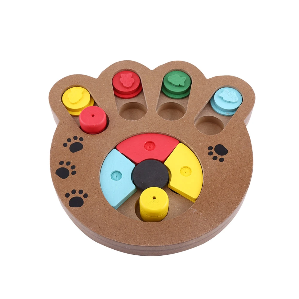 1Pc Cute Puppy Multi functional Interactive Food Treated Wooden Toy For Pet Dog & Cat Paw