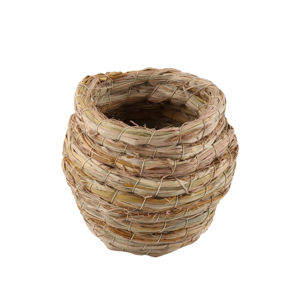 Handwoven Straw Bird Nest Hamster Cage Parrot Canary Finch Budgie Hatching Breeding Cave House