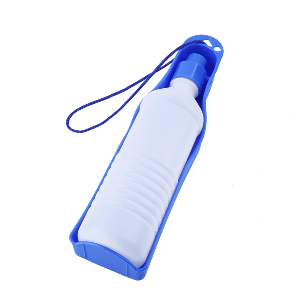 Love Pet Dog Travel Water Bottle Puppy Drinking Feeding Fountain Bottle(500ml Blue)