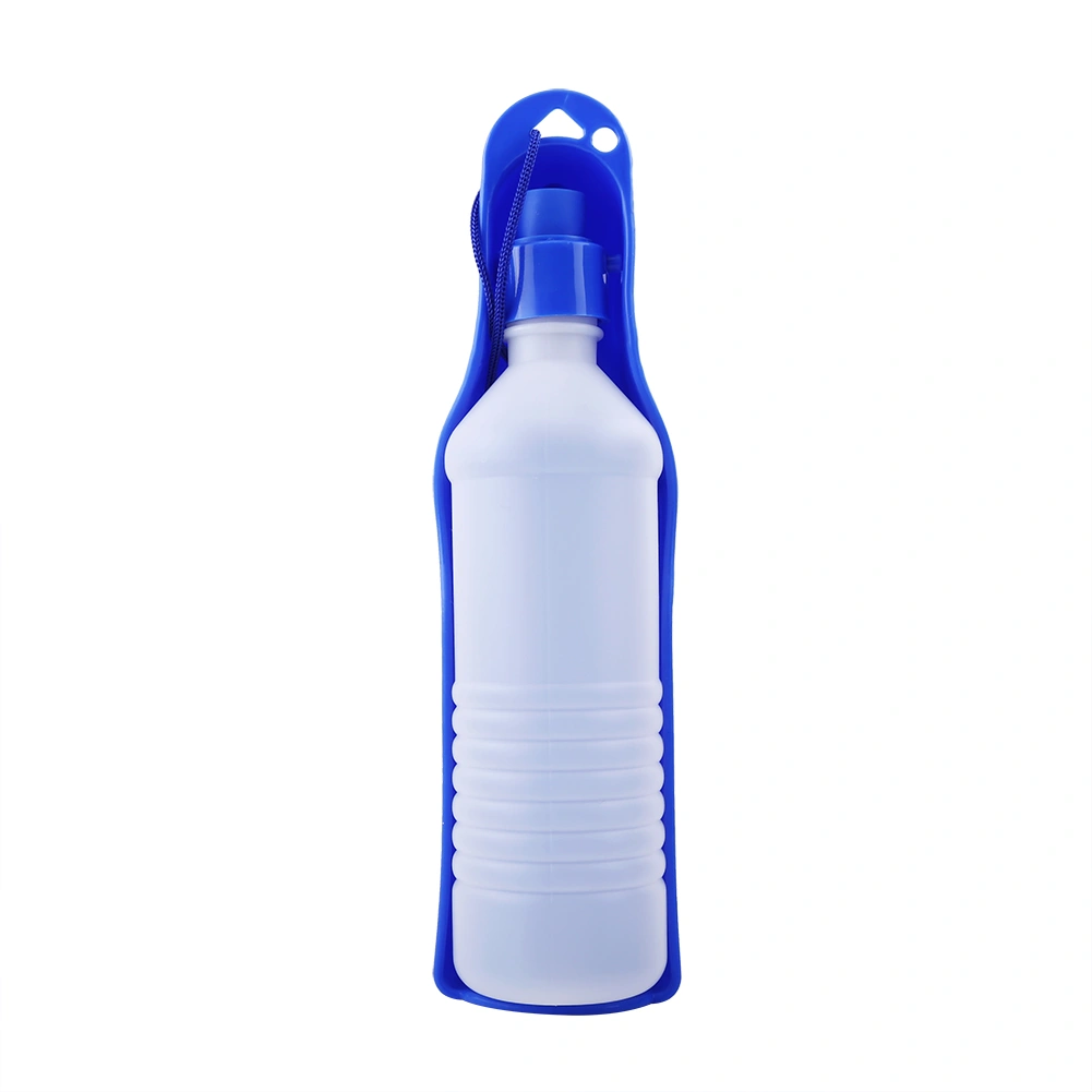Love Pet Dog Travel Water Bottle Puppy Drinking Feeding Fountain Bottle(500ml Blue)