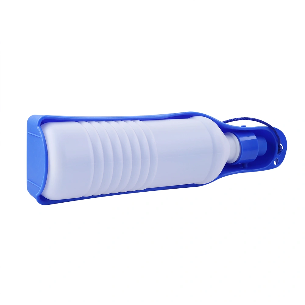 Love Pet Dog Travel Water Bottle Puppy Drinking Feeding Fountain Bottle(500ml Blue)