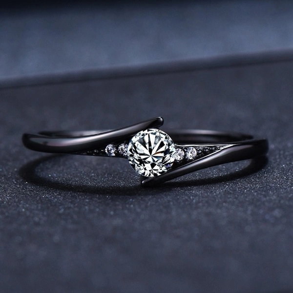 Classic black ring women's silver ring women's accessories wedding rings