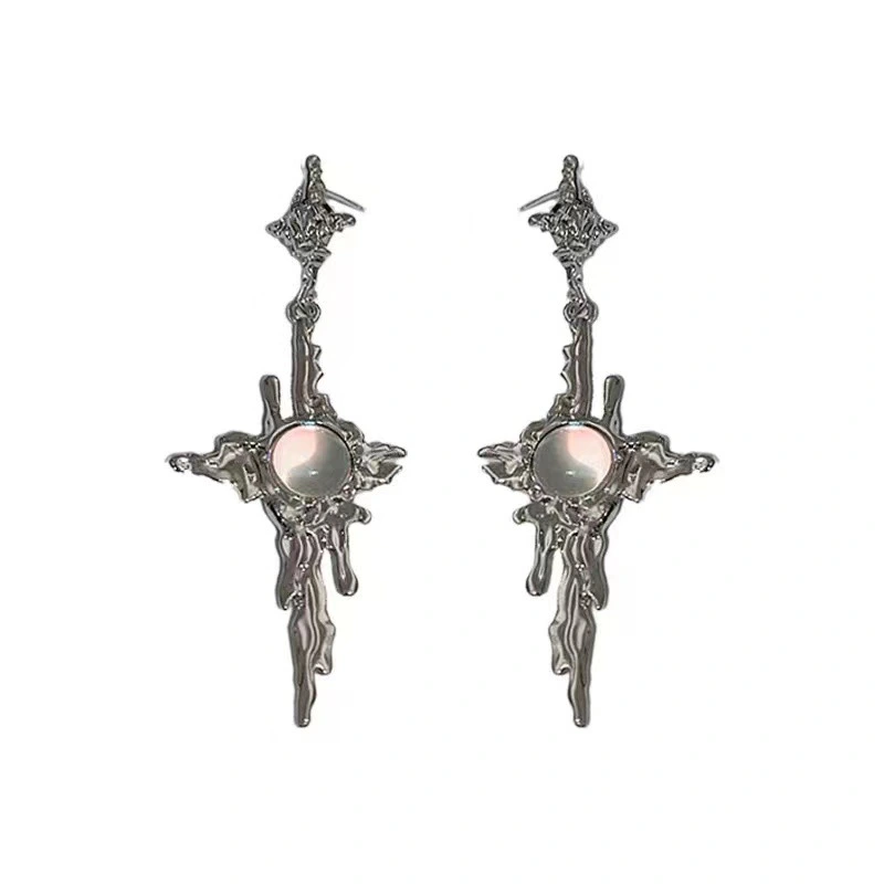 Women's Moonstone Sun Tassel Earrings
