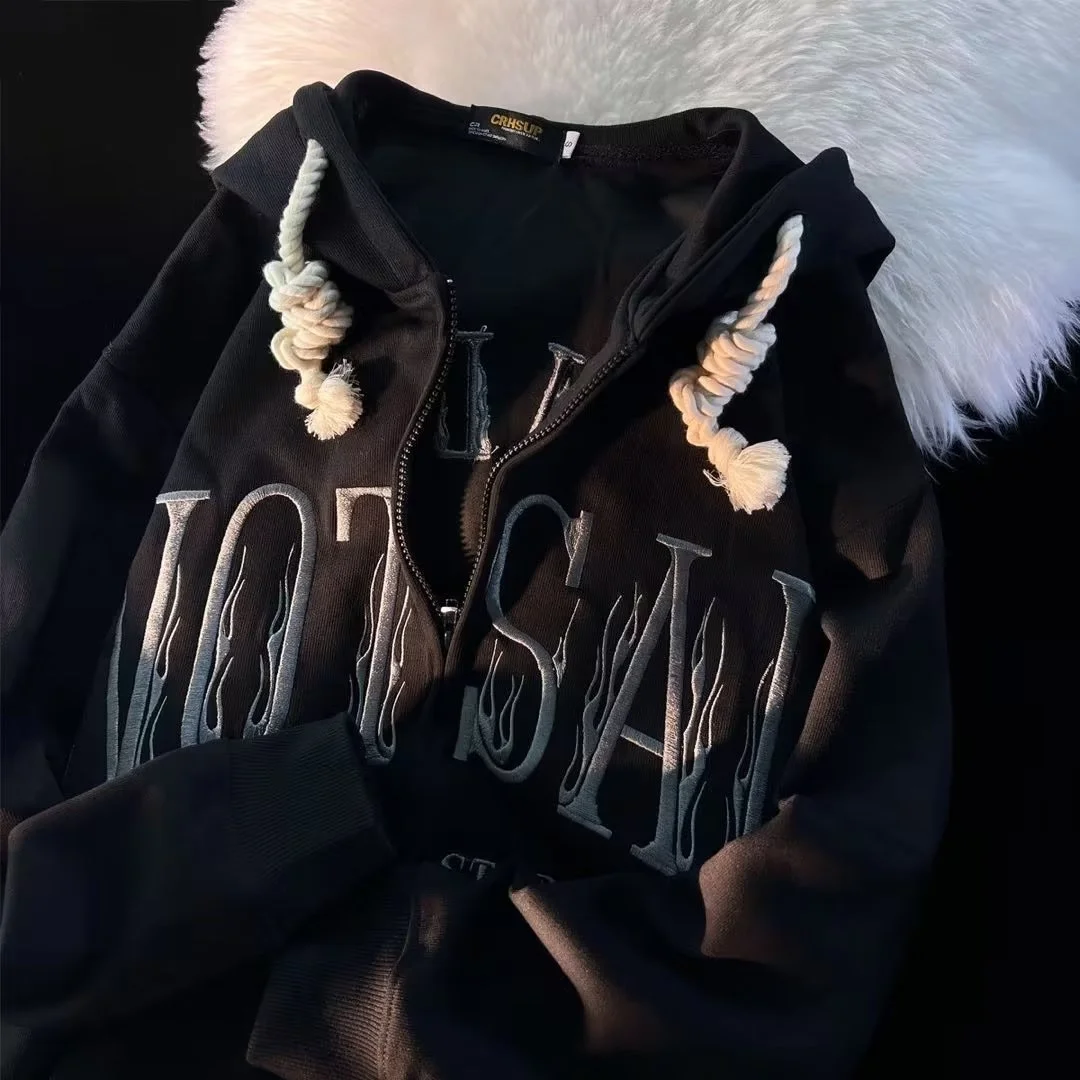 American-style Oldschool Embroidered Cardigan Coat Spring And Autumn