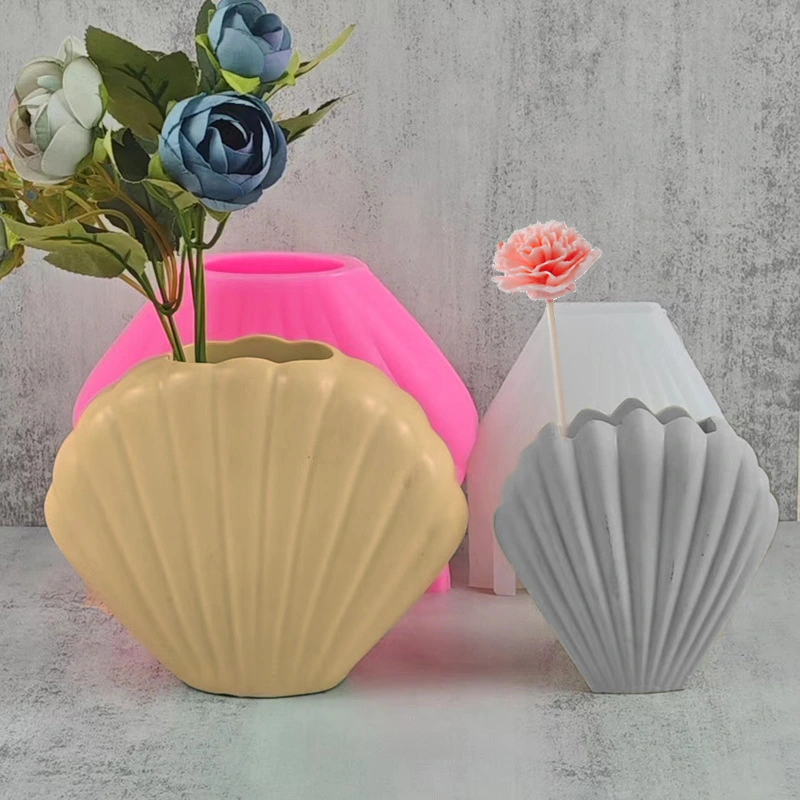 Shell Vase Silicone Mold Cement Plaster Pen Holder