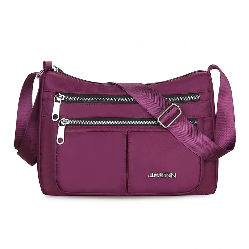Large Capacity Shoulder Bags With Three Layers Of Zipper Design Women's Nylon Crossbody Bag Outdoor Shopping Mummy Messenger Bag