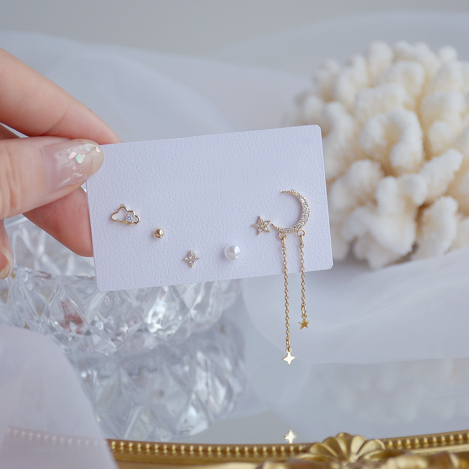 Xingyue Water Drop Long Asymmetrical Earrings