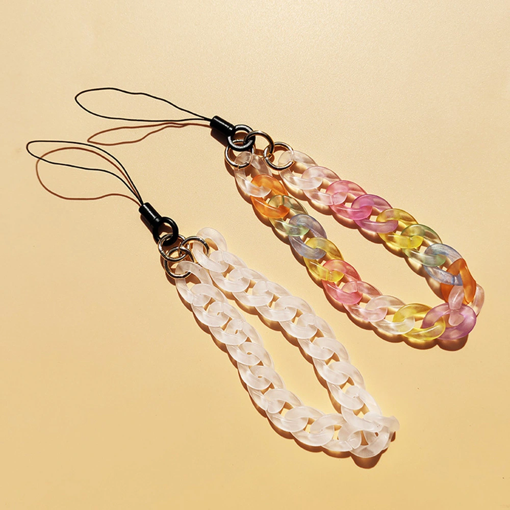 Fashion Frosted Acrylic Chain Mobile Phone Charm Candy Color Anti-lost Lanyard Women's Ornaments