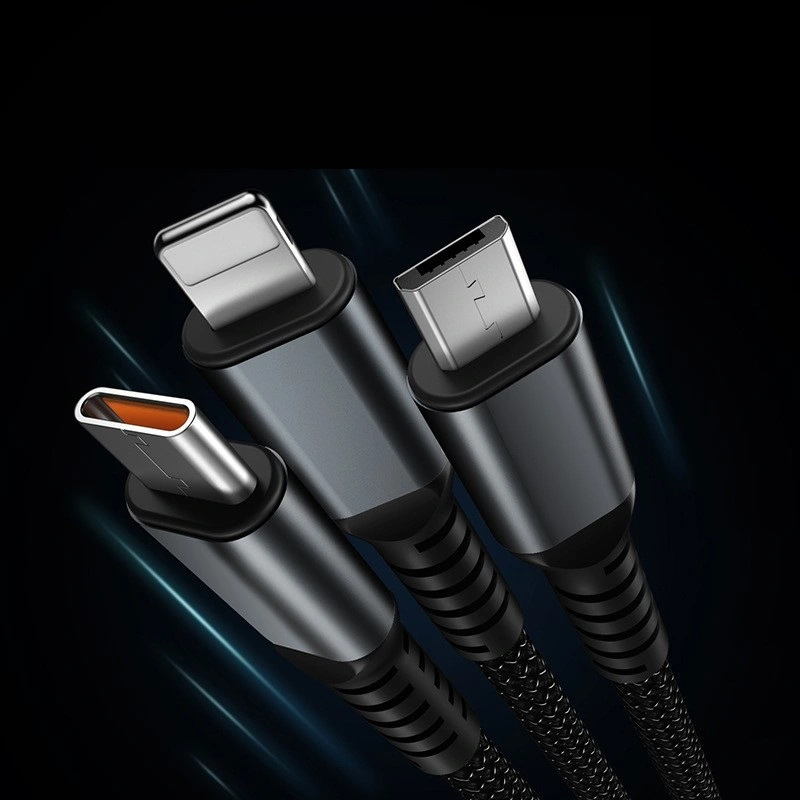 Multifunctional One-to-three Fast Charge 100W Data Cable