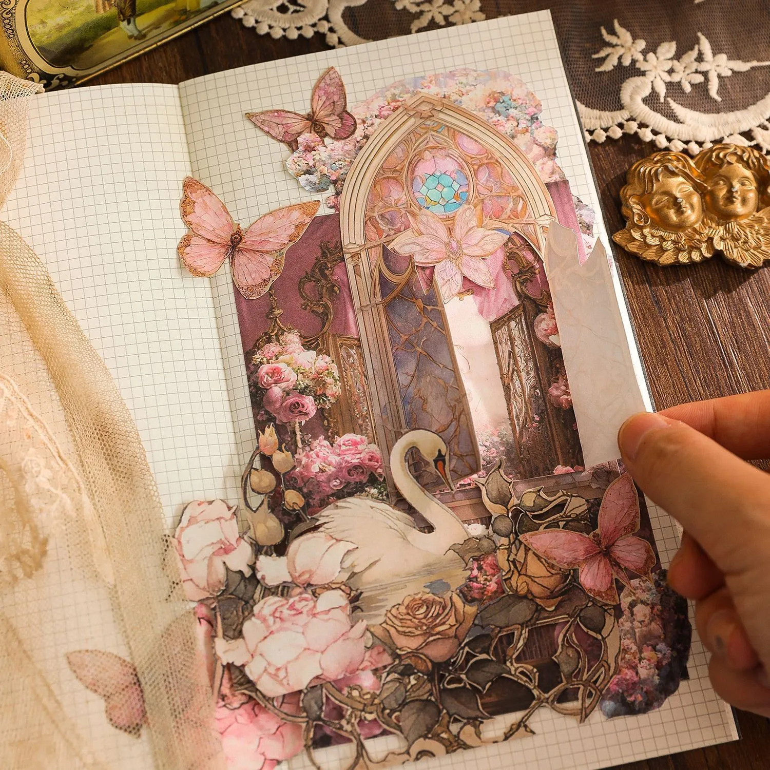 Retro Text Journal Decoration Collage