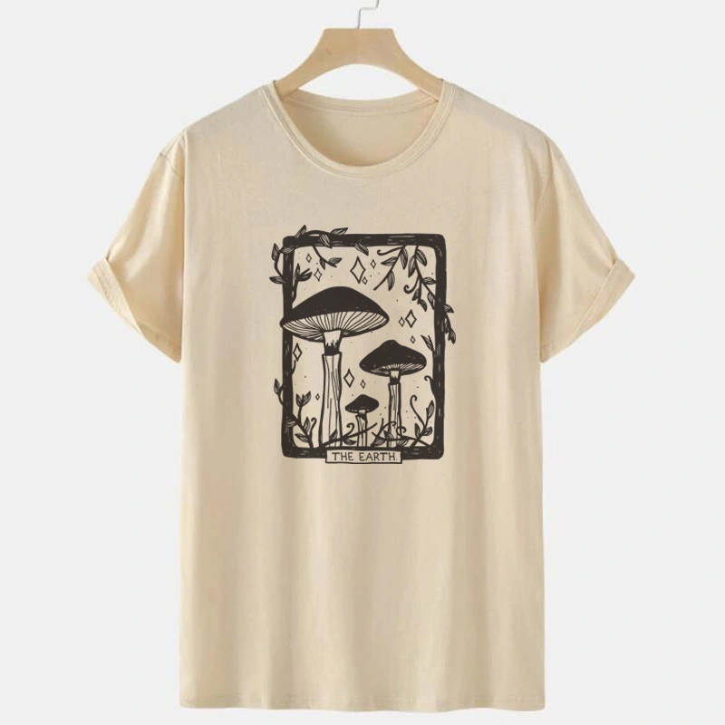Printed Round Neck Loose Short Sleeves T-shirt