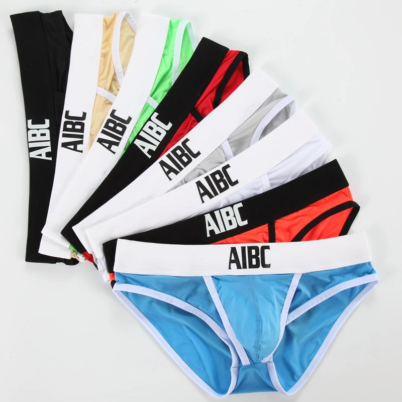 Men's Underwear Briefs Thin Low Waist Ice Silk