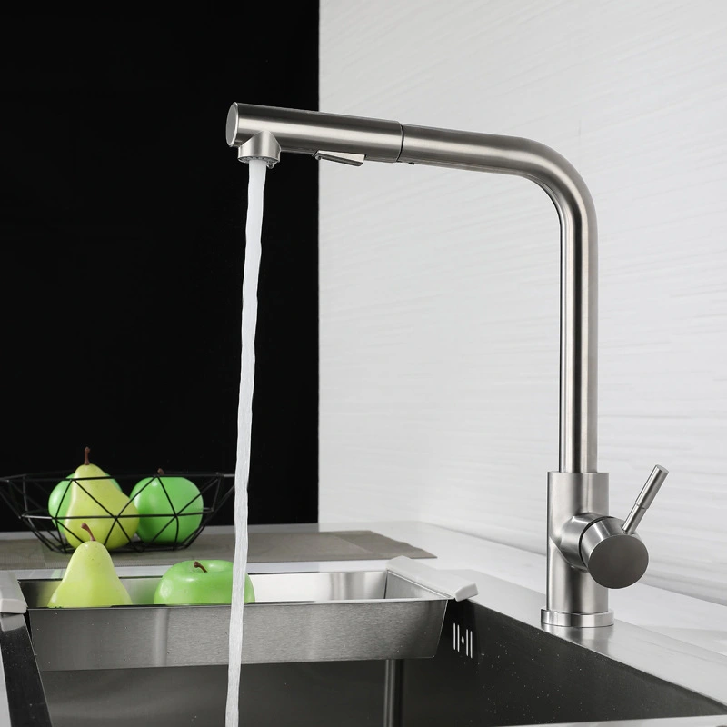 304 Stainless Steel Seven-word Pull Faucet