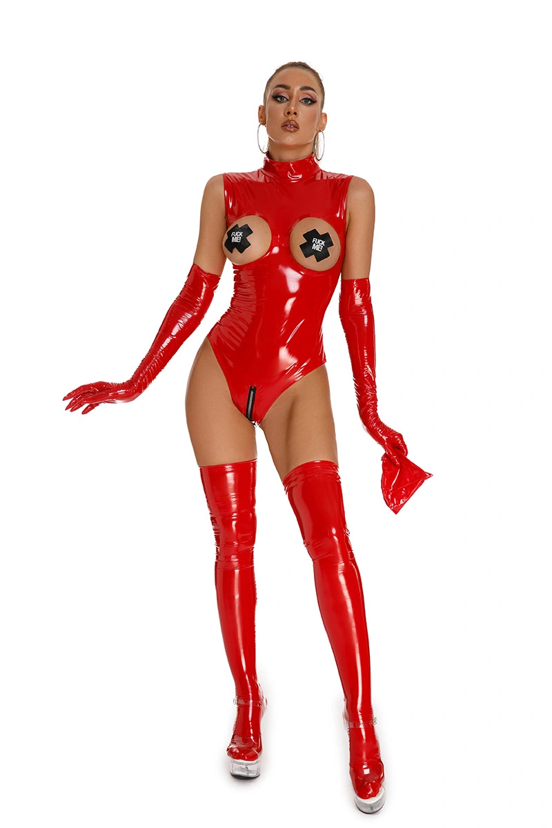 High Elastic  Crotch Paint Piyou Zipper Dew-proof Binding Jumpsuit