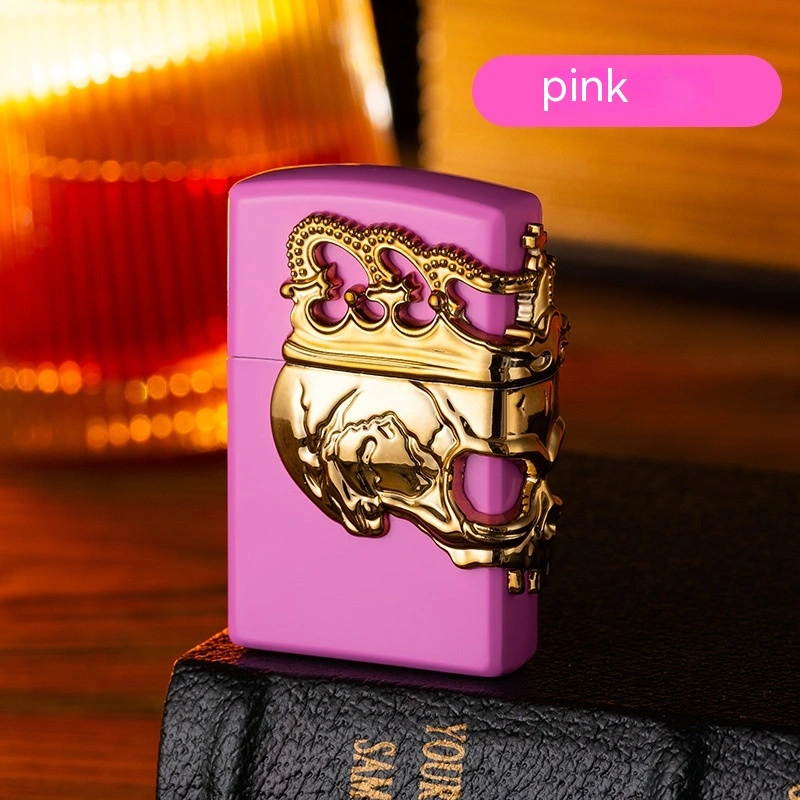 Retro Three-dimensional Crown Skull Grinding Wheel Lighter
