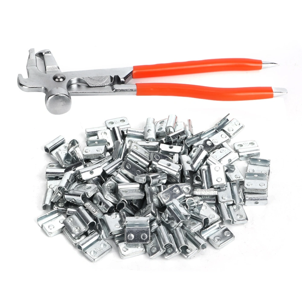 100pcs 10g 0.35oz Aluminium Alloy Clip on Hook Wheel Weight Balance P-Style Auto Tire Repair with Balance Pliers