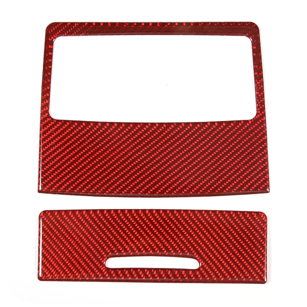 BuyWeek Rear Air Conditioning Outlet Panel Cover Red Carbon Fiber Trim Fits for 3 Series E90 E92 05-12