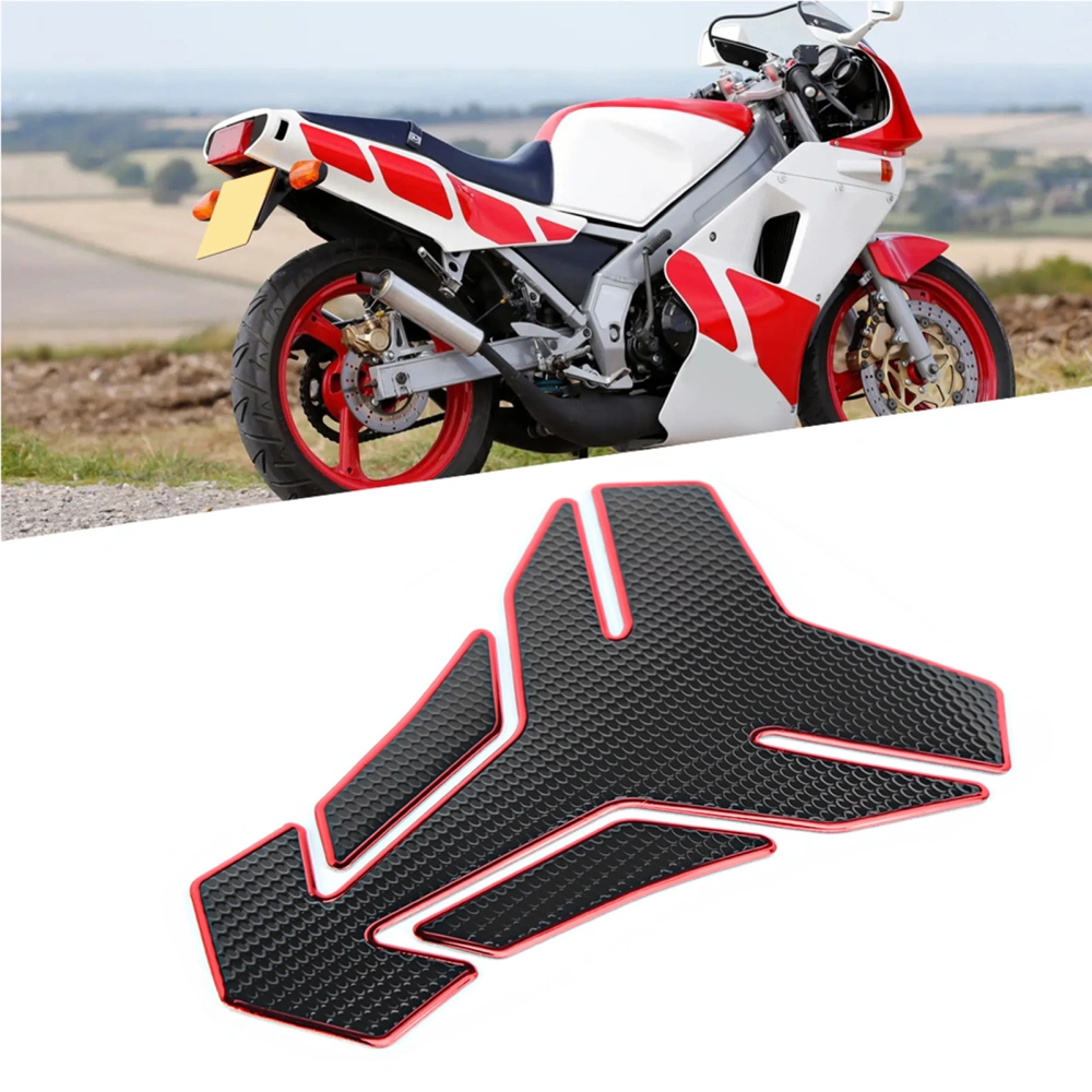 BuyWeek 3D Fuel Tank Sticker Decal Motorcycle Decoration E Style Fits for SuzukiBlack Red