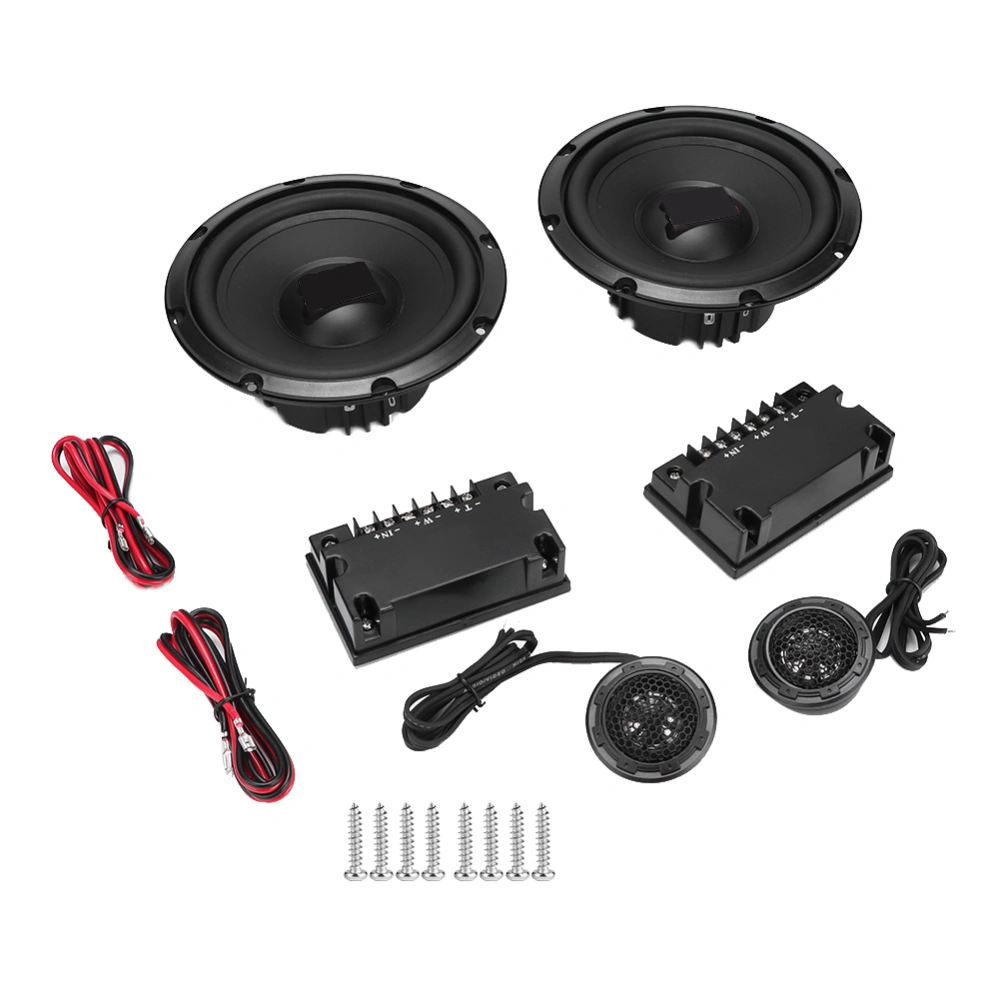 6.5in Car Coaxial Audio Stereo Speaker Black Color 180W with 2 Mini Tweeter