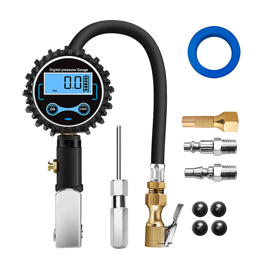 Handheld Auto Tire Inflator Gauge TPMS Tyre Air Meter with Nozzle