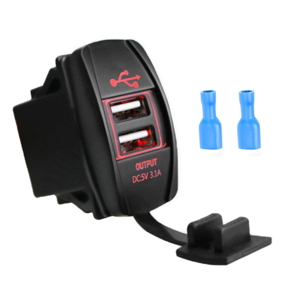 Dual USB Charger Power Adapter 12-24V 3.1A for Car Boat Motorcycle