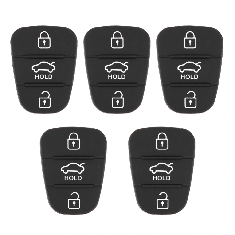 5pcs Replacement Remote Key Shell Rubber 3-Button Pad Fit for Hyundai Fit for Kia(with Letter)