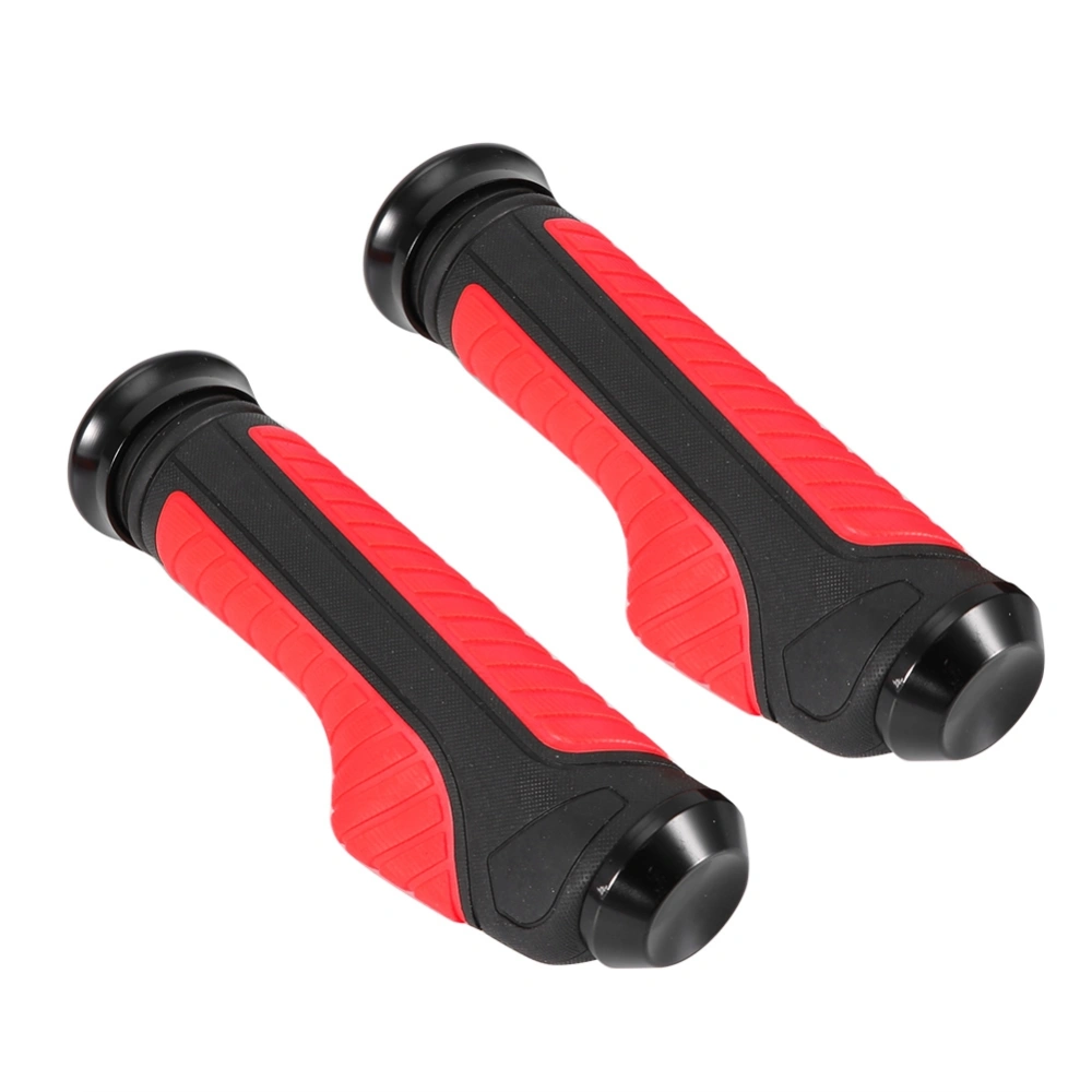 22mm Motorcycle Aluminum Rubber Handle Bar End Hand Grip Modification Accessory (Red)