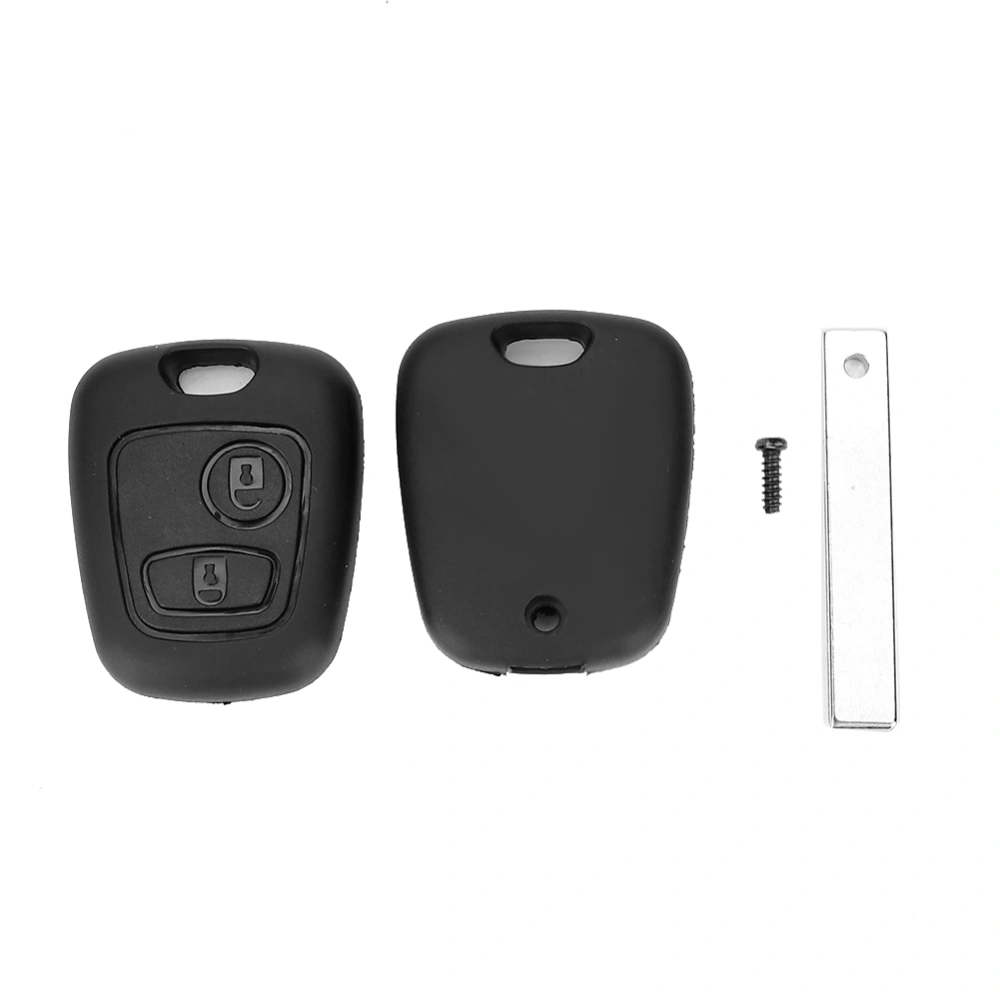 2 Button Car Remote Key Case Shell with Groove Fit For Peugeot 107 207 307 407