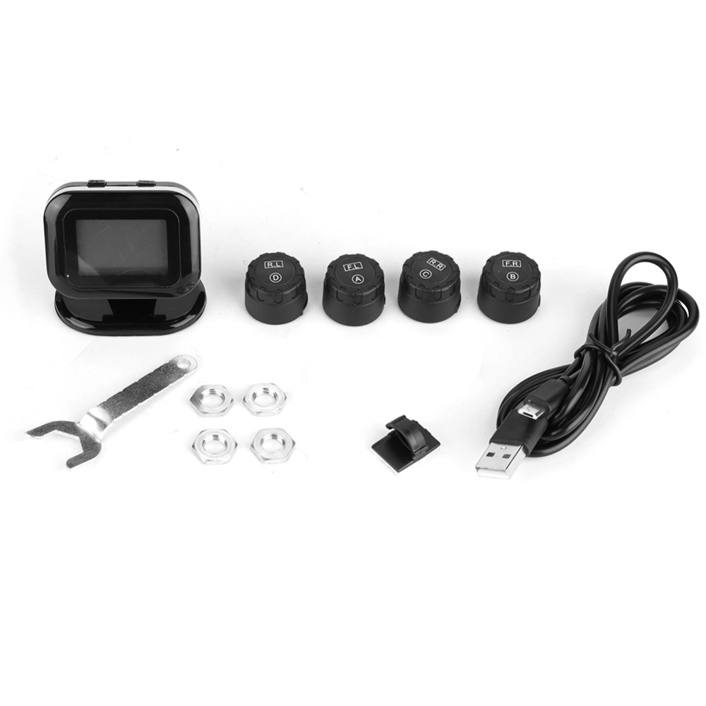 BuyWeek C-120 External TPMS Sensor USB Auto Tire Pressure Monitoring System with LCD Display