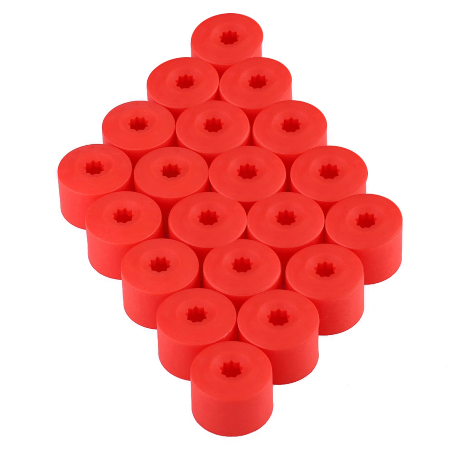 BuyWeek 20pcs 17mm Nut Car Wheel Auto Hub Screw Protection Antitheft Cover Cap Red