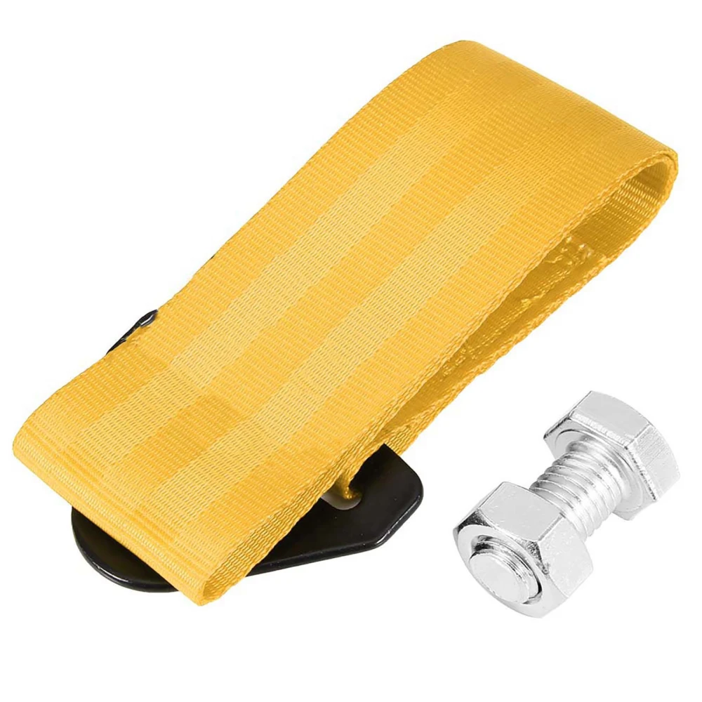 2 Tons High Strength Car Trailer Towing Rope Recovery Tow Strap with Hooks(Yellow)