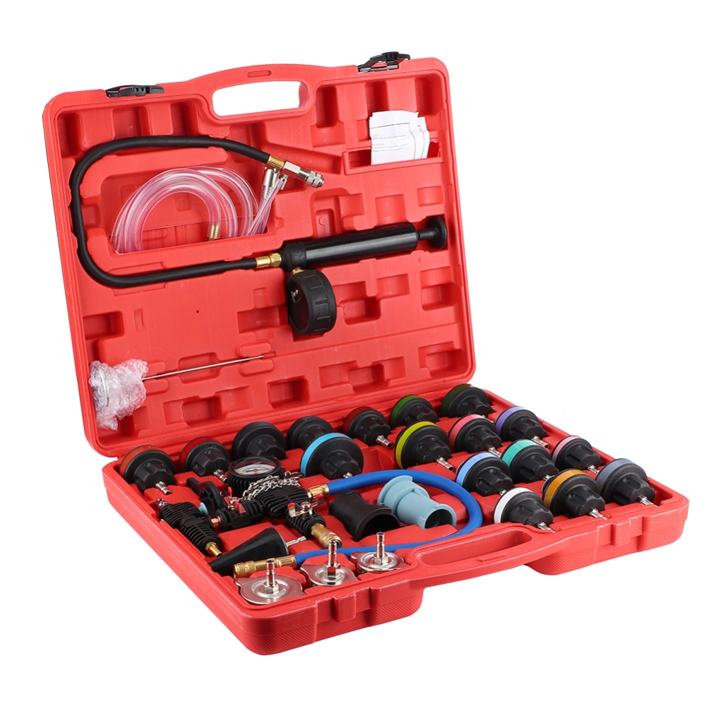 28pcs Universal Car Water Tank Leak Tester Cooling System Detector Tool Kit