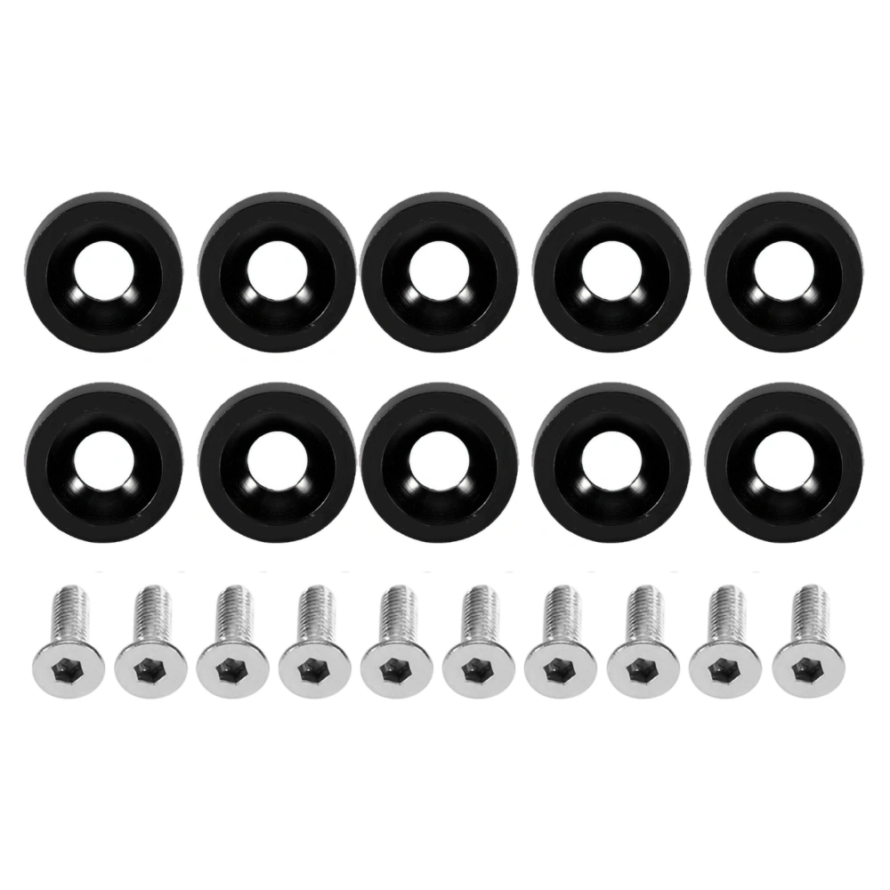 Car Modification M6 Gasket Bolt License Plate Frame Decoration Screw (Black)