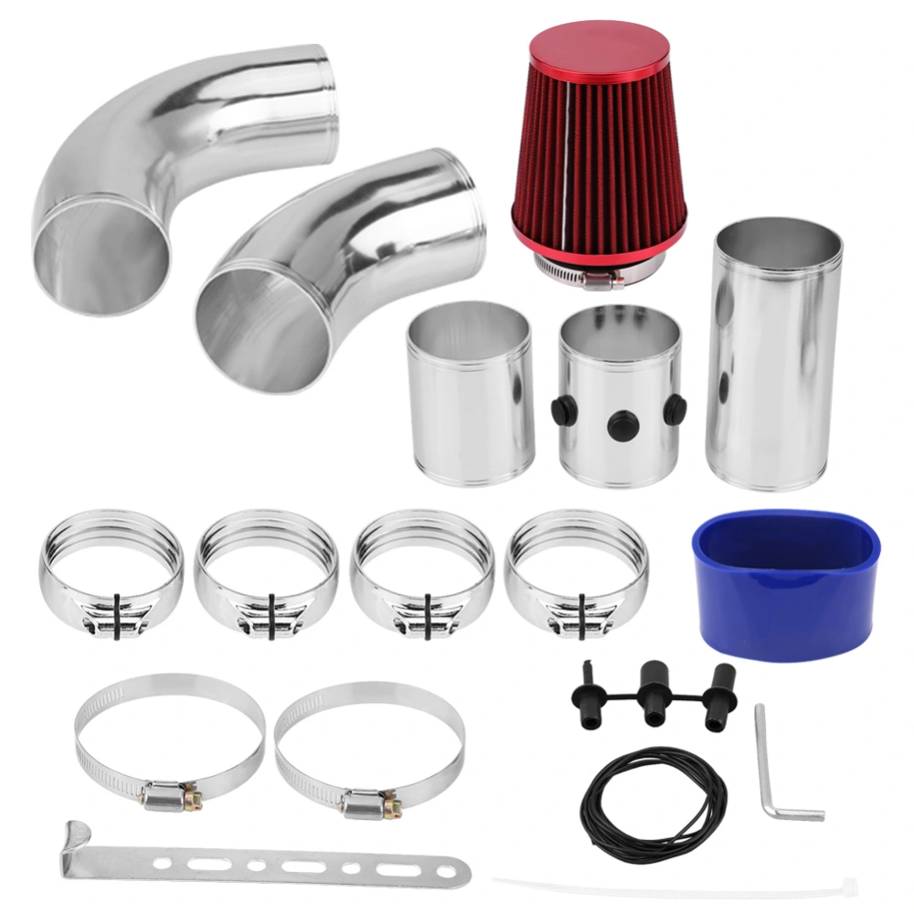 76mm/3inch Aluminium Universal Car Cold Air Injection Intake Filter System Hose Pipe Tube Kit