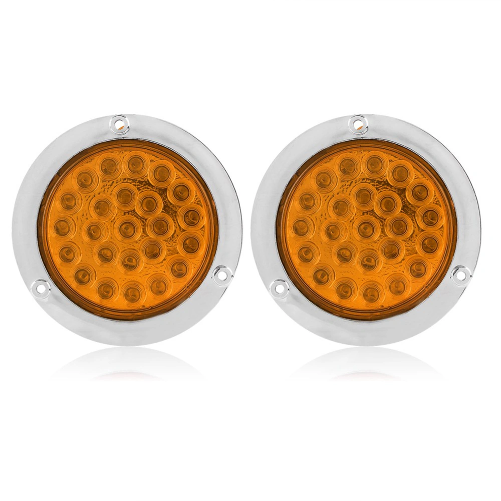 BuyWeek 1 Pair 24LED Side Lights Tail Light Lamp for Car Trailer Truck Caravan with Reflector Yellow