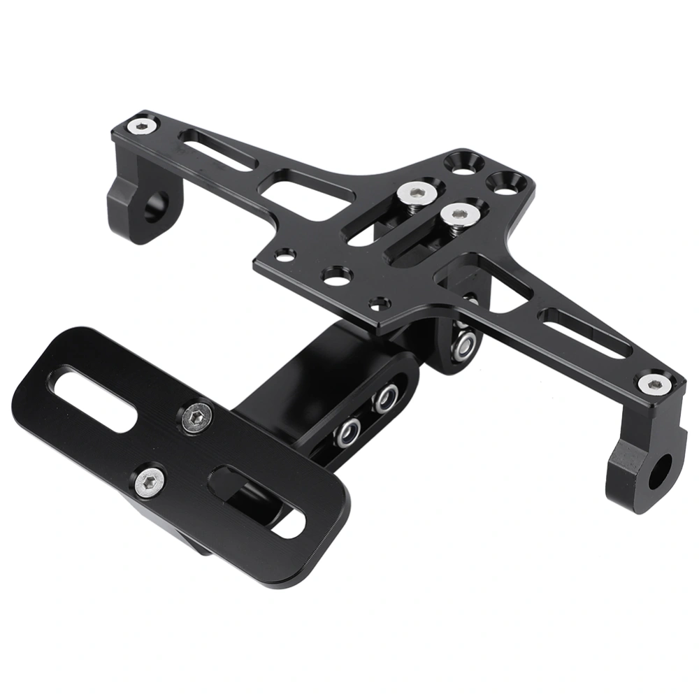 Motorcycle Adjustable Aluminum License Number Plate Frame Holder Bracket with Light Black