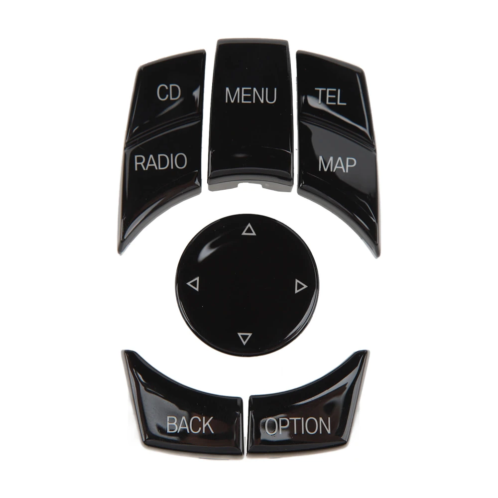 6PCS Central Multimedia Buttons Exquisite Surface Smooth Touch Control Knob Button Cover Fit for 1 3 5 6 Series Piano Black