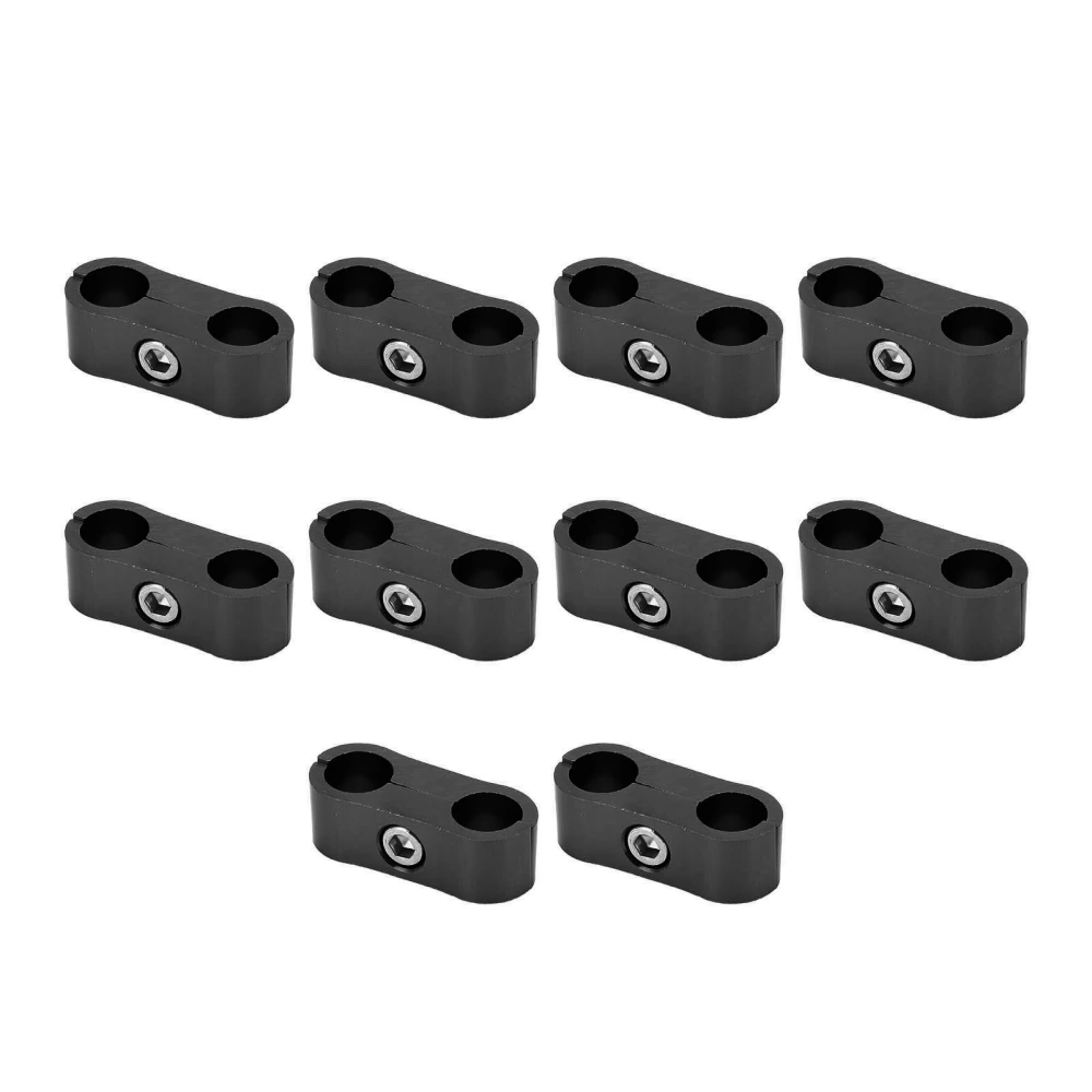 10PCS Hose Separator Clamp 4AN Aluminum Alloy Universal Oil Line Mounting Clamp for Water Pipe Gas Lines