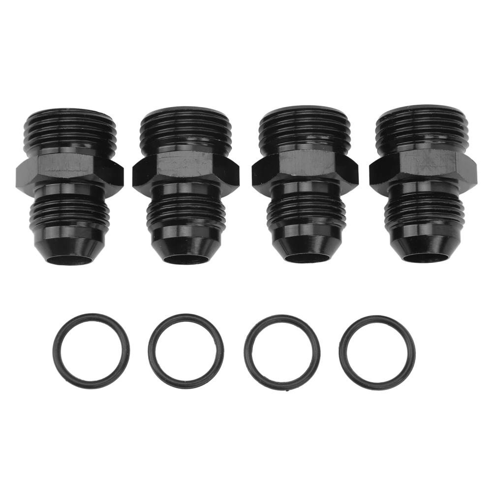 4PCS O Ring Boss Male Fuel Adapter 1500PSI O Ring Fuel Rail Adapter Fitting for Fuel Rail Oil Cooler Fuel Pump 10AN ORB to 8AN