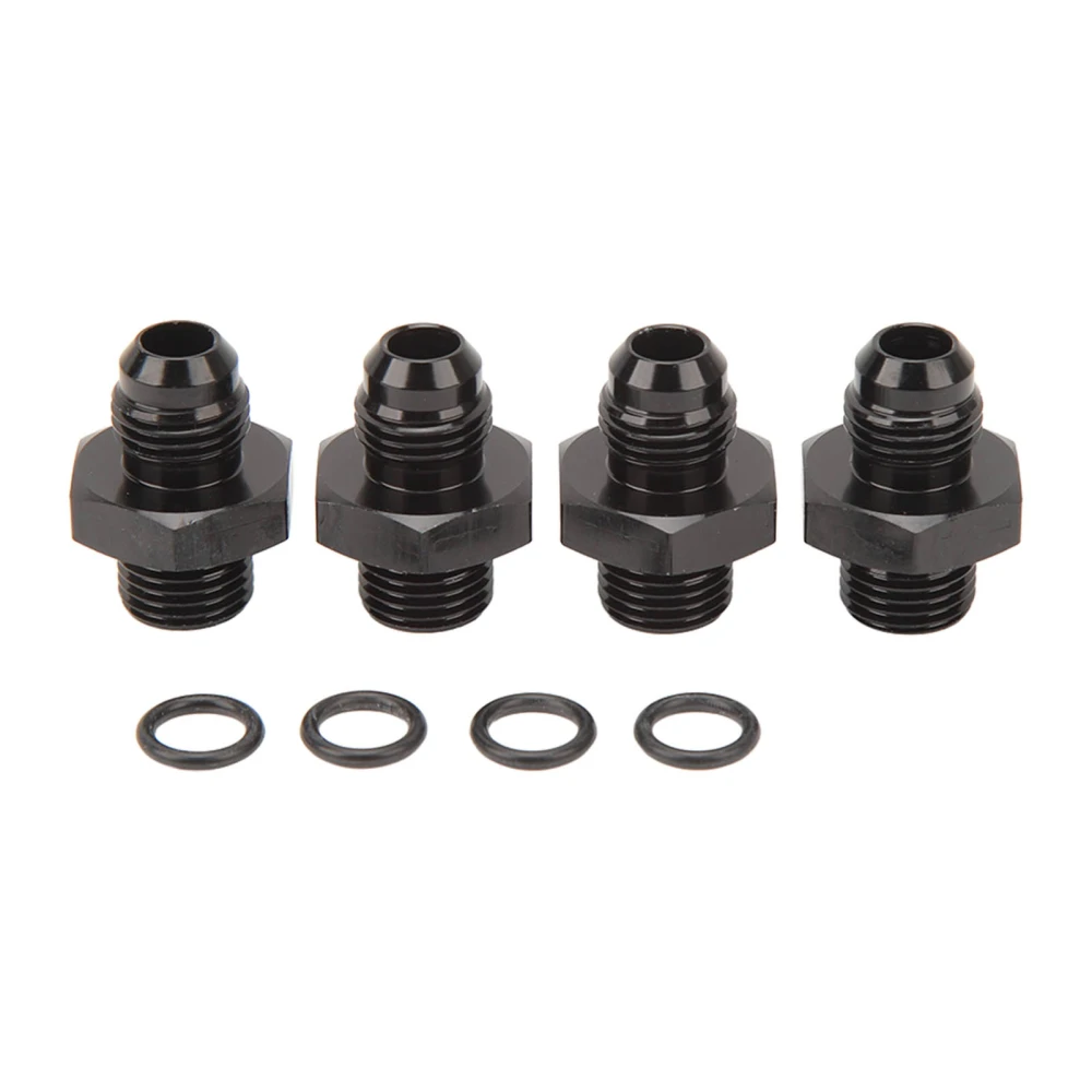 4Pcs ORB Male Fitting 1500PSI Aluminum Alloy Multipurpose O Ring Boss Male Adapter for Fuel Rail Oil Cooler Fuel Pump 6AN-6AN