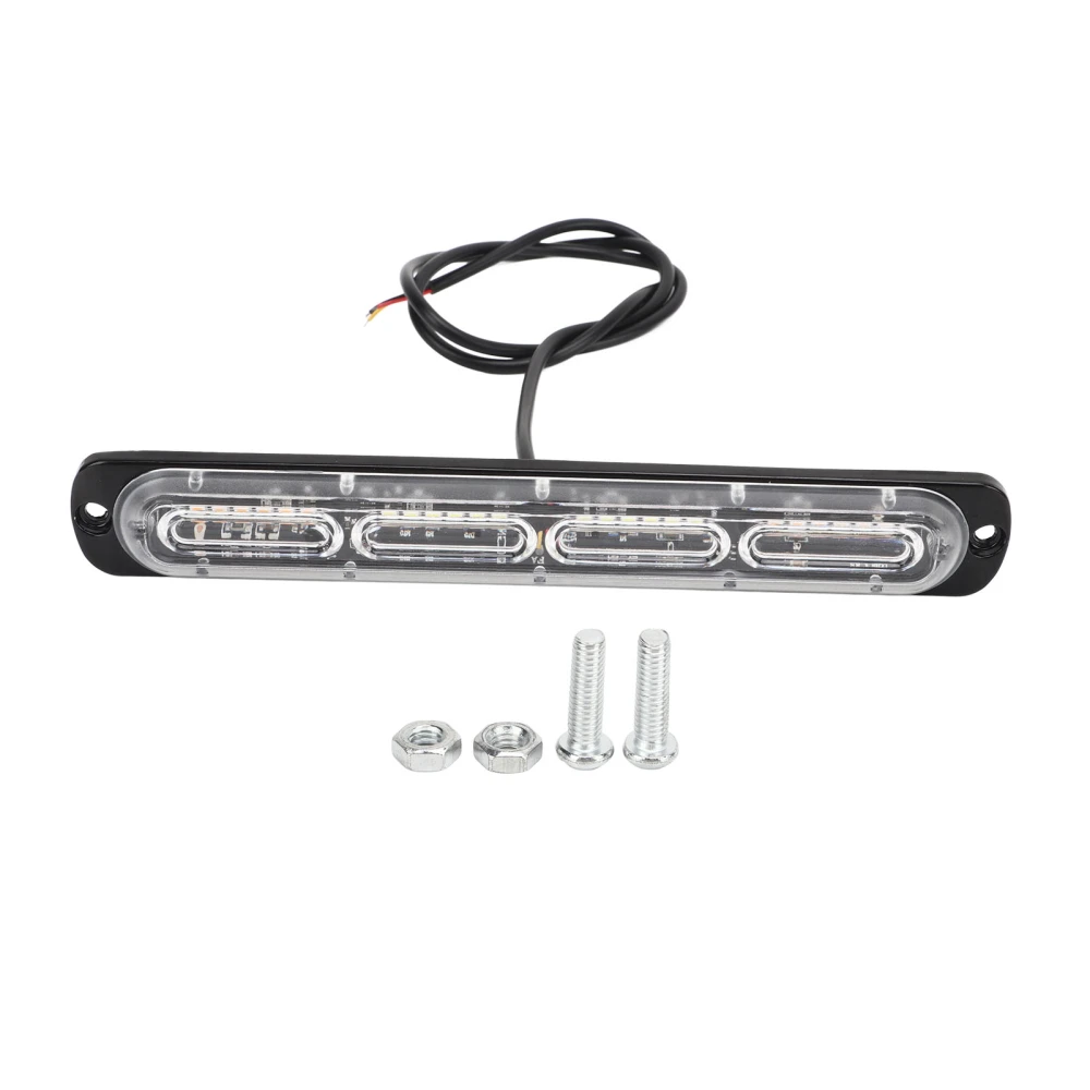 12V LED Emergency Strobe Light 72W White Amber Light Caution Hazard Warning Flashing Light Bar for Road Firefighter Vehicles Trucks SUV ATV