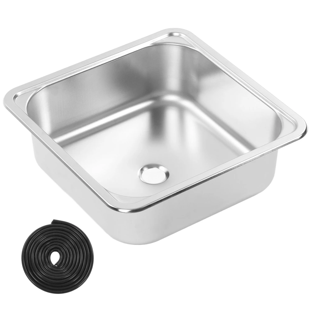 336x336x125mm RV Sink 304 Stainless Steel Large Capacity Scratch Resistant for Camper Yacht Boat