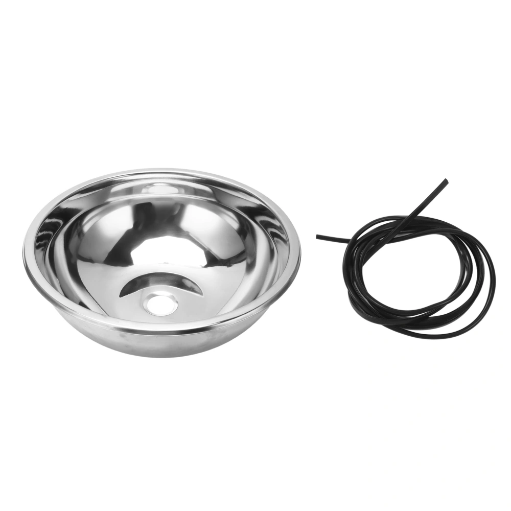 360mm Diameter Round Bar Sink Stainless Steel Brushed Surfaces Finish RV Sink with Soundproof Pad for Kitchen