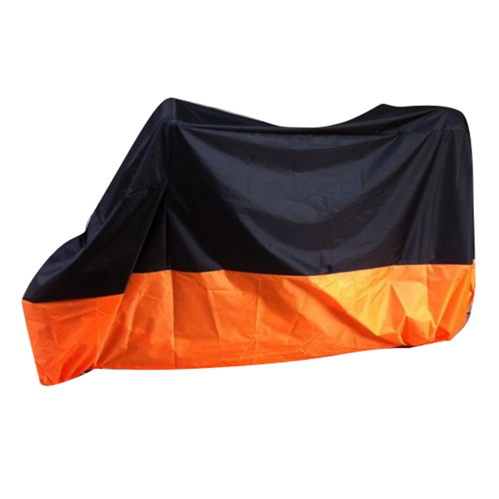 Motorbike Cover Waterproof Sun Protection Dust Proof Universal Scooter Cover for Motorcycle Black Top Orange Bottom XXL